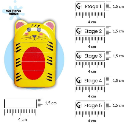 Tampon Personnalisé 5 étages Tigre - Mon Tampon Prénom